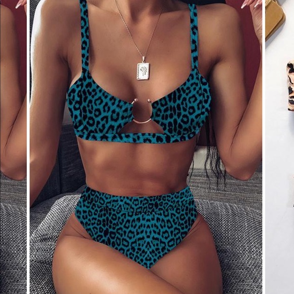 Other - Teal Leopard Bikini Bottom